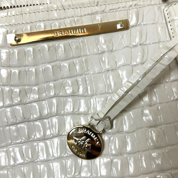 NWOT Brahmin Leather Med Arno Macaroon La Scala Shoulder Tote Handbag + Wallet - Picture 5 of 9